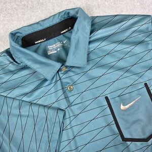 Nike Golf Tour Performance Dri-FIT Polo Shirt Men's Size‎ XL Blue Striped Pocket